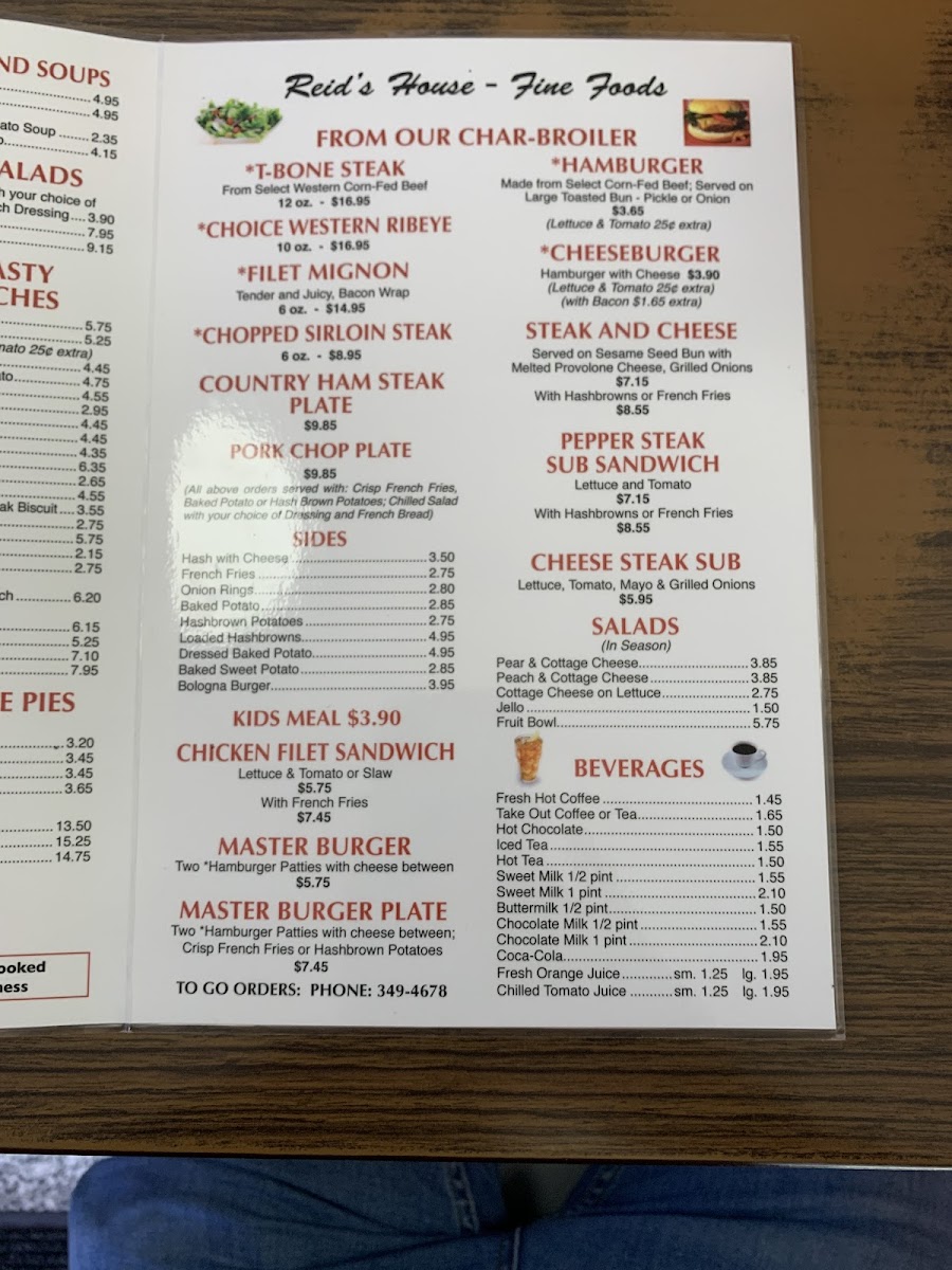 Reid's House Restaurant Menu - Image 4